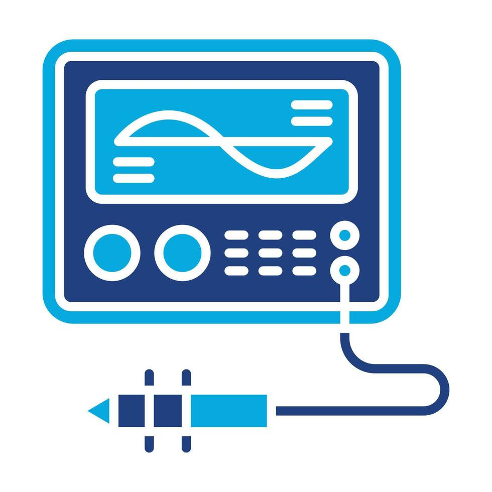 icono de glifo de osciloscopio vector