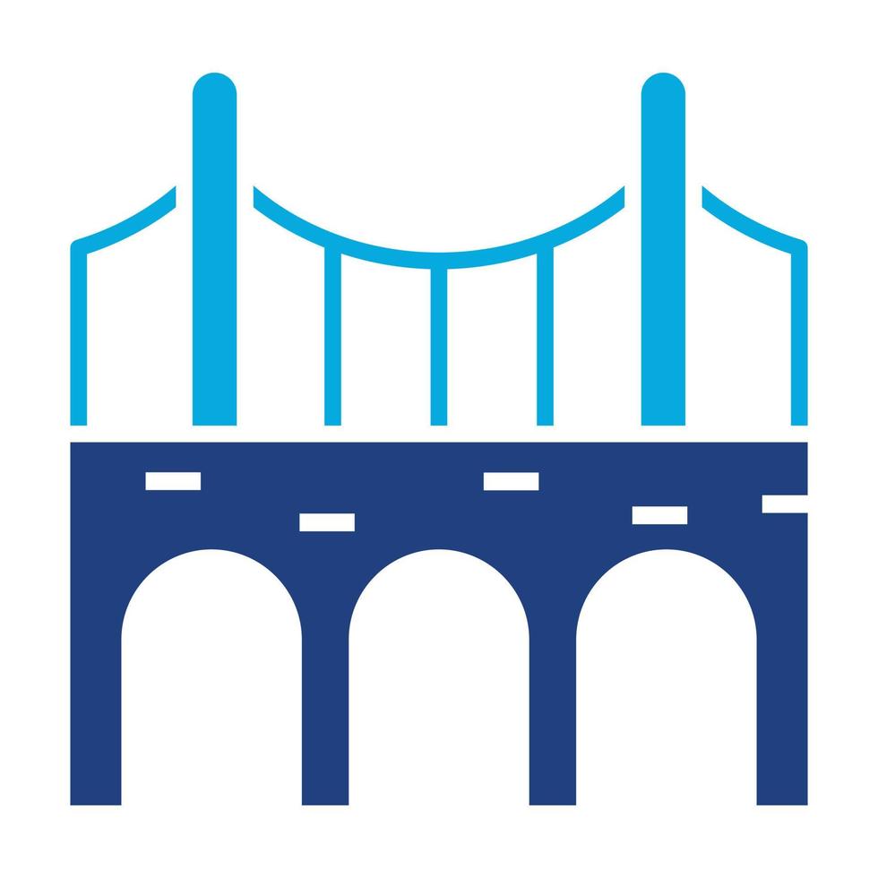 icono de glifo de construcción de puente vector