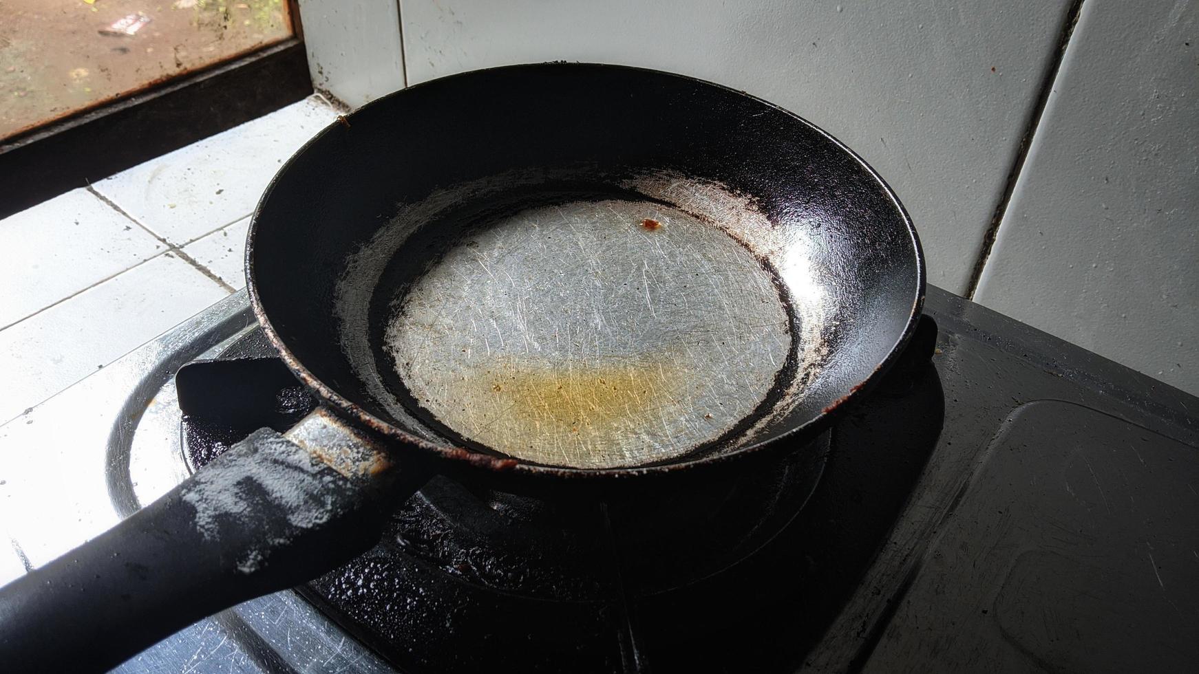 Frying.  Landscape photo for the attachment of an article about simple cooking.