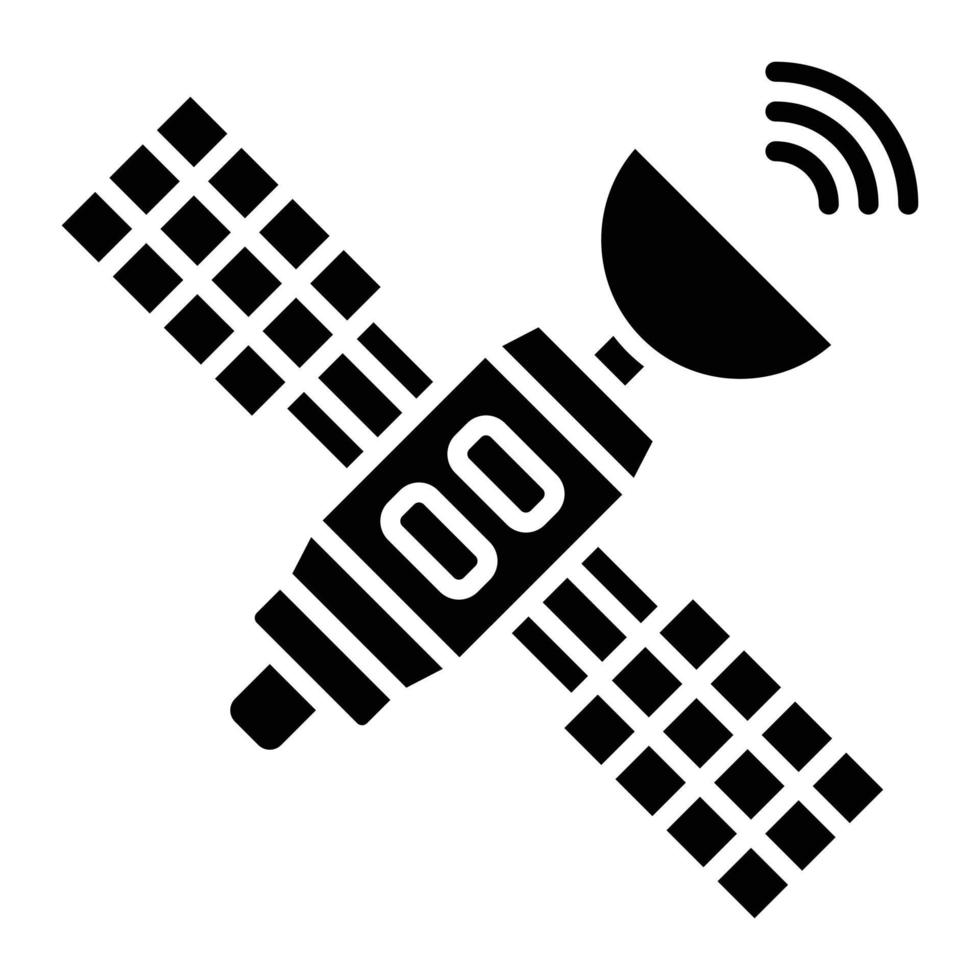 Space Satellite Glyph Icon vector