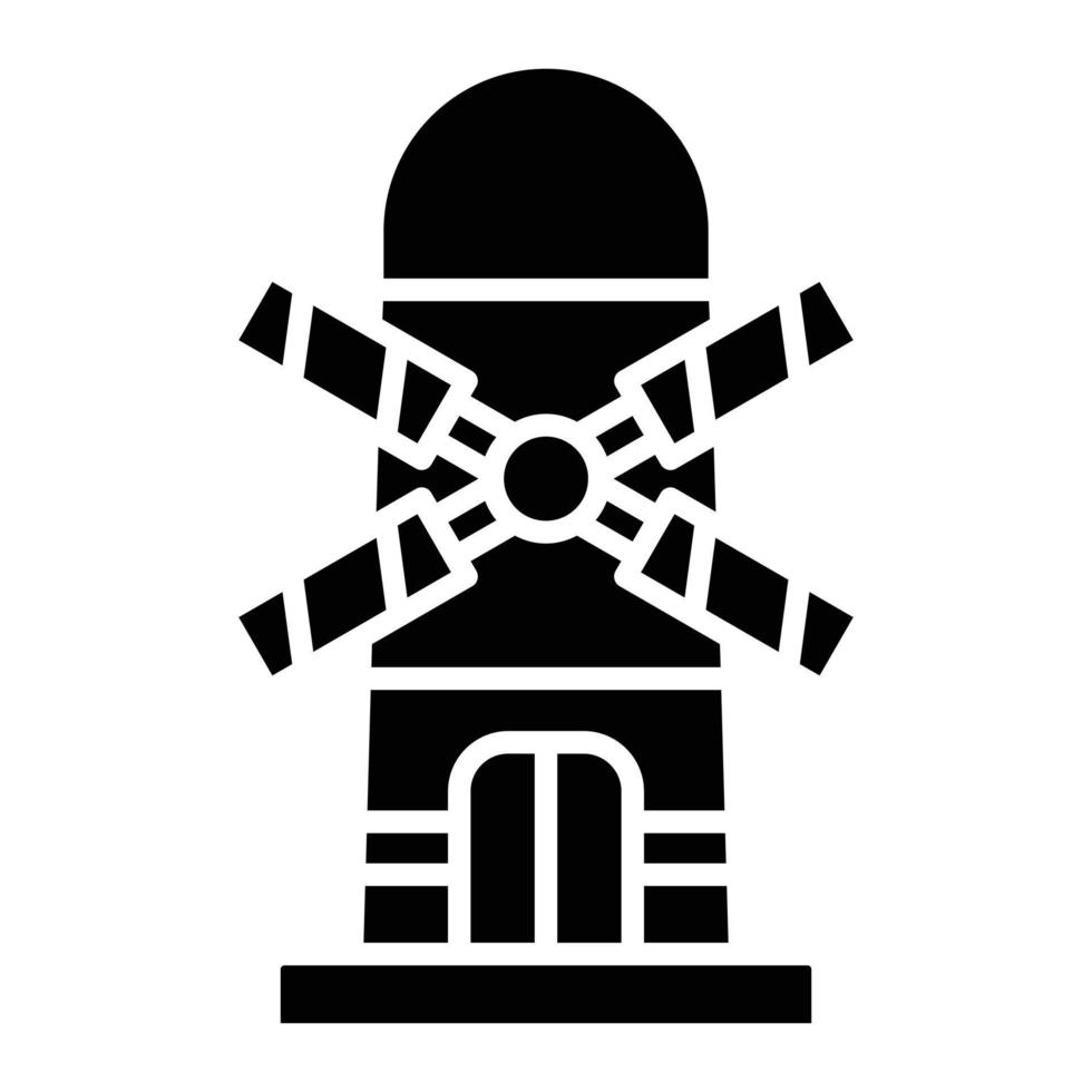 Windmill Glyph Icon vector