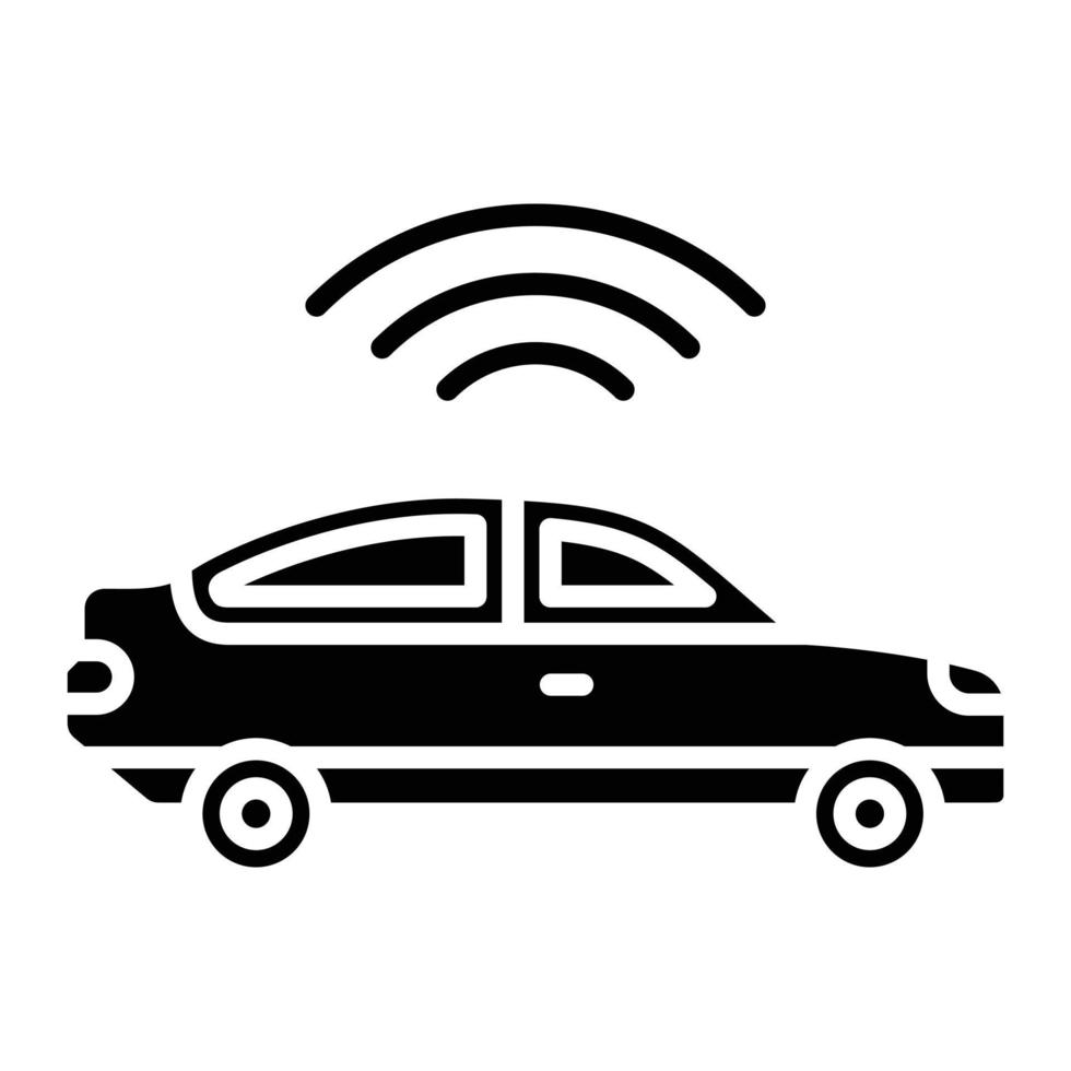 Smart Car Glyph Icon vector