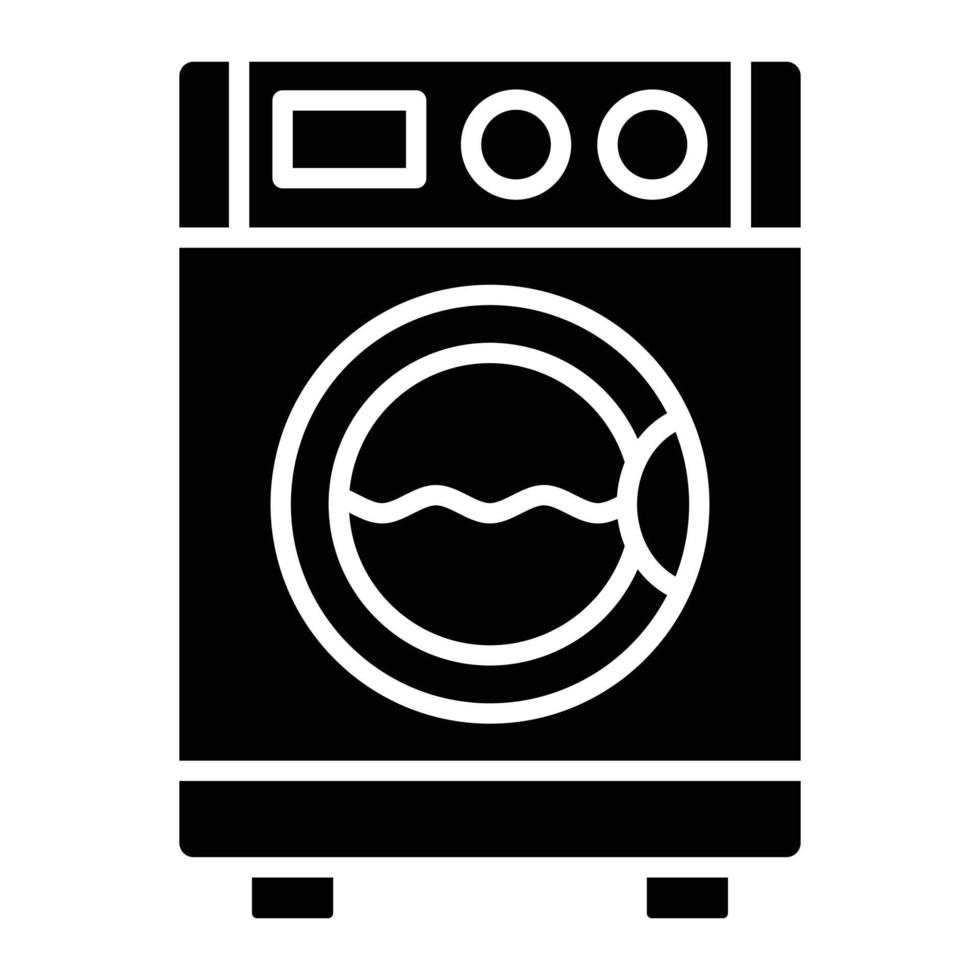 Washing Machine Glyph Icon vector