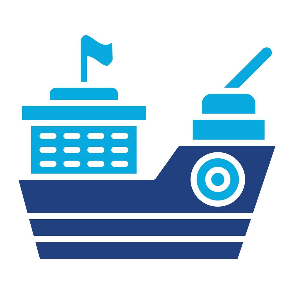 Gunboat Glyph Two Color Icon vector