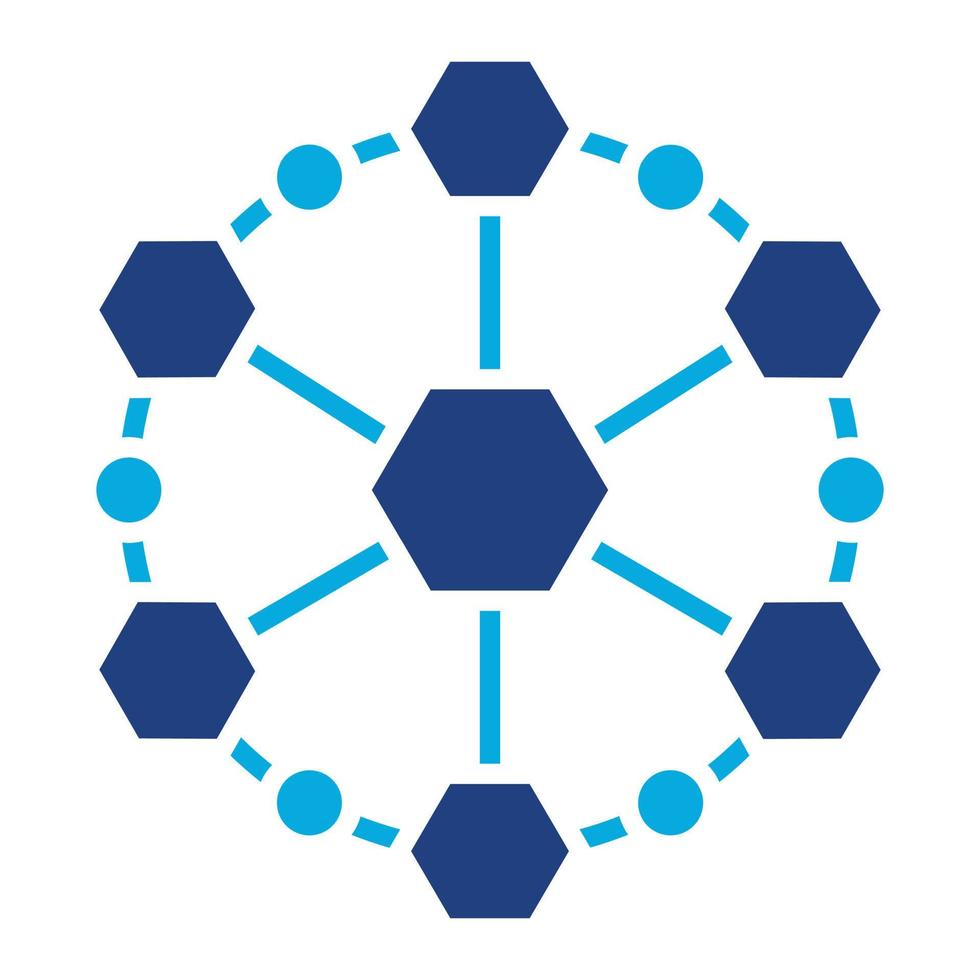 Molecule Glyph Two Color Icon vector