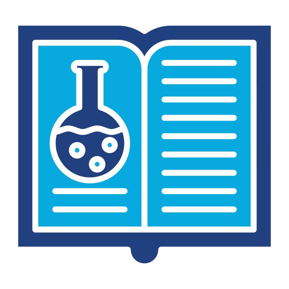 Chemistry Open Book Glyph Two Color Icon vector
