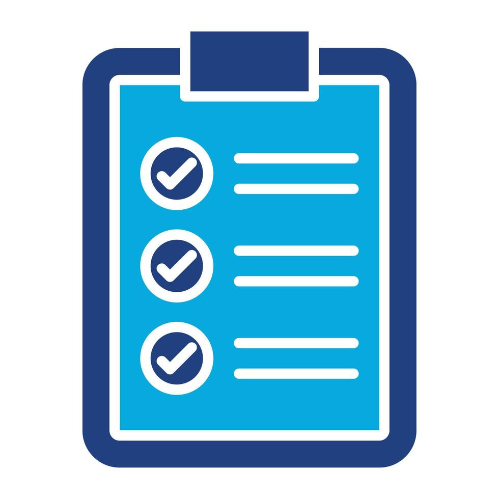 Checklist Glyph Two Color Icon vector