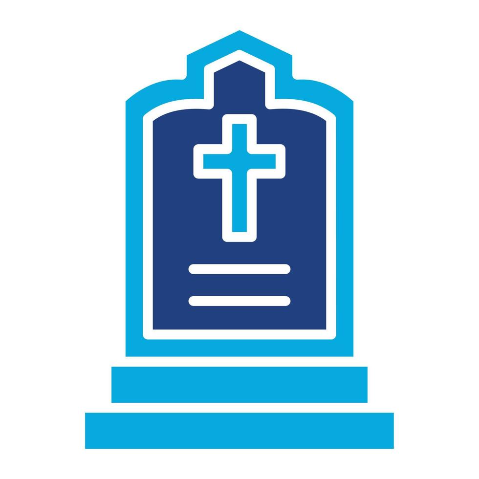 Tomb Glyph Two Color Icon vector