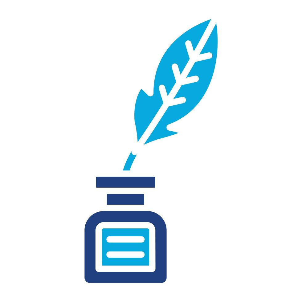 Quill Glyph Two Color Icon vector