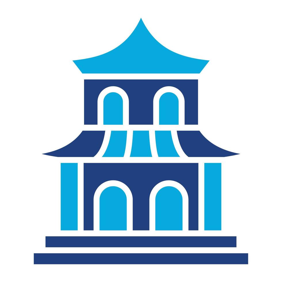 Pagoda Glyph Two Color Icon vector
