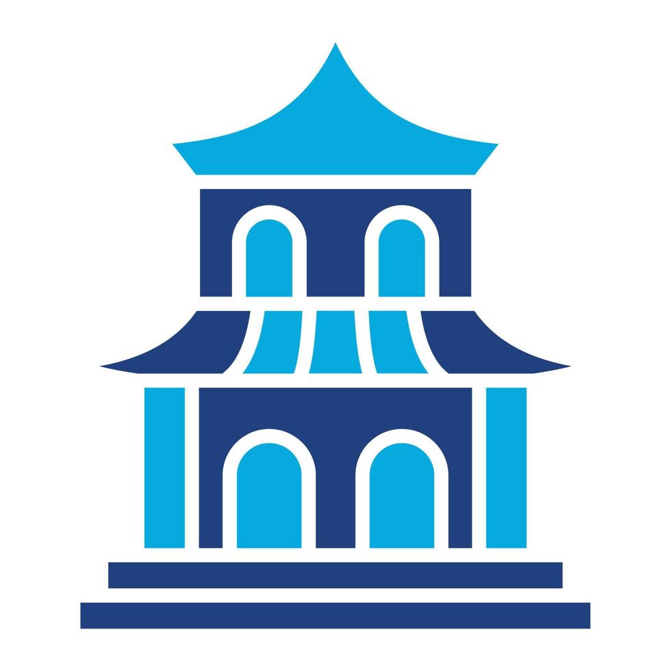 Pagoda Glyph Two Color Icon vector