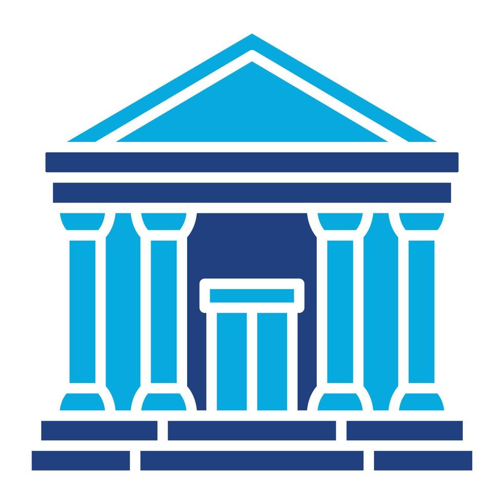 Museum Glyph Two Color Icon vector