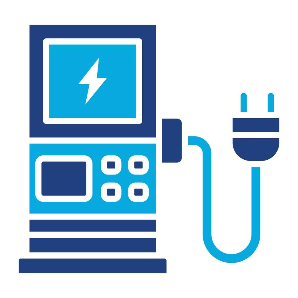 Charging Station Glyph Twob Color Icon vector