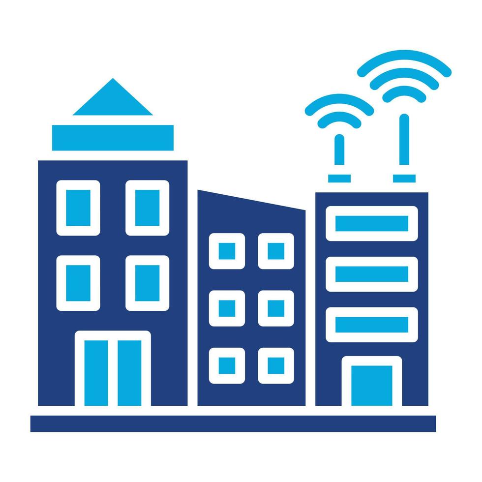 Smart City Glyph Twob Color Icon vector