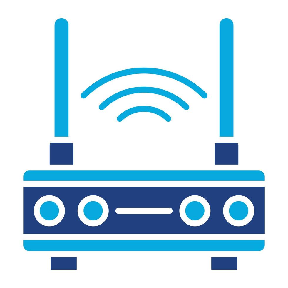 Wifi Router Glyph Twob Color Icon vector