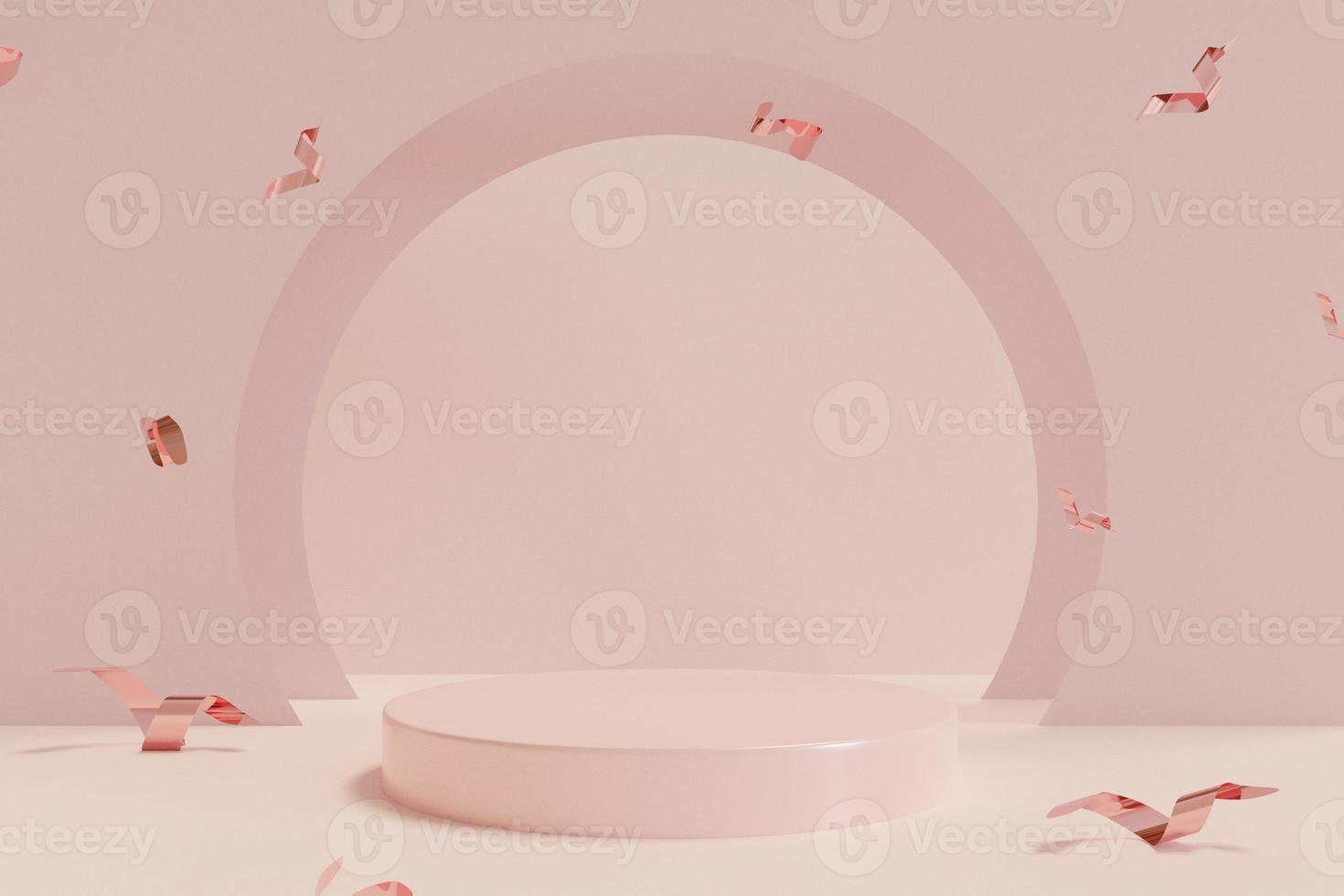 3D rendering scene with podium and abstract background. podium for cosmetic product presentation. photo