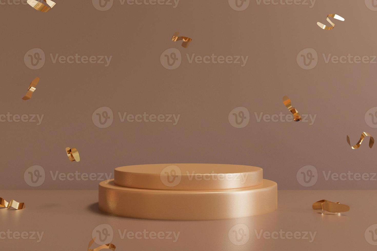 3D rendering scene with podium and abstract background. podium for cosmetic product presentation. photo