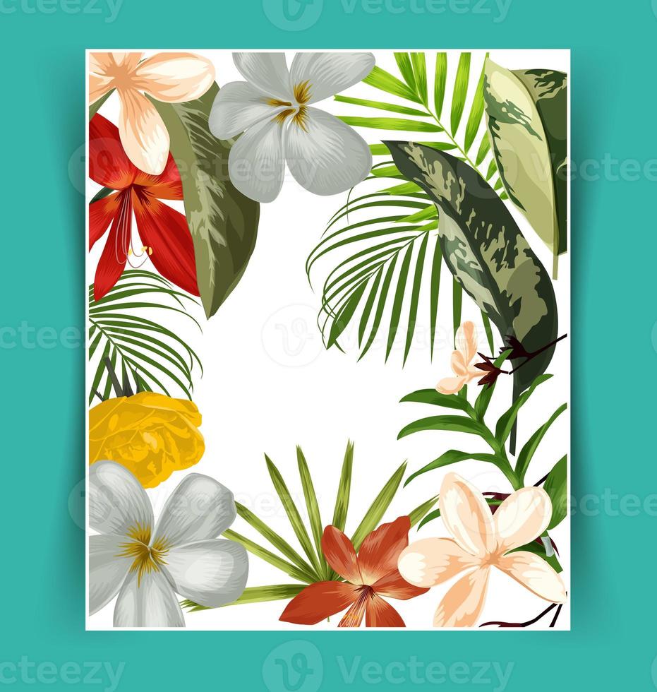 Tropical leaf pattern poster photo