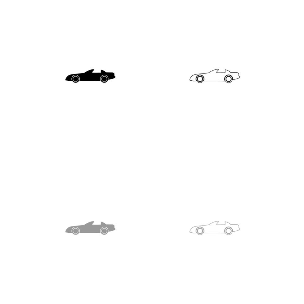 Car black and grey set icon . vector