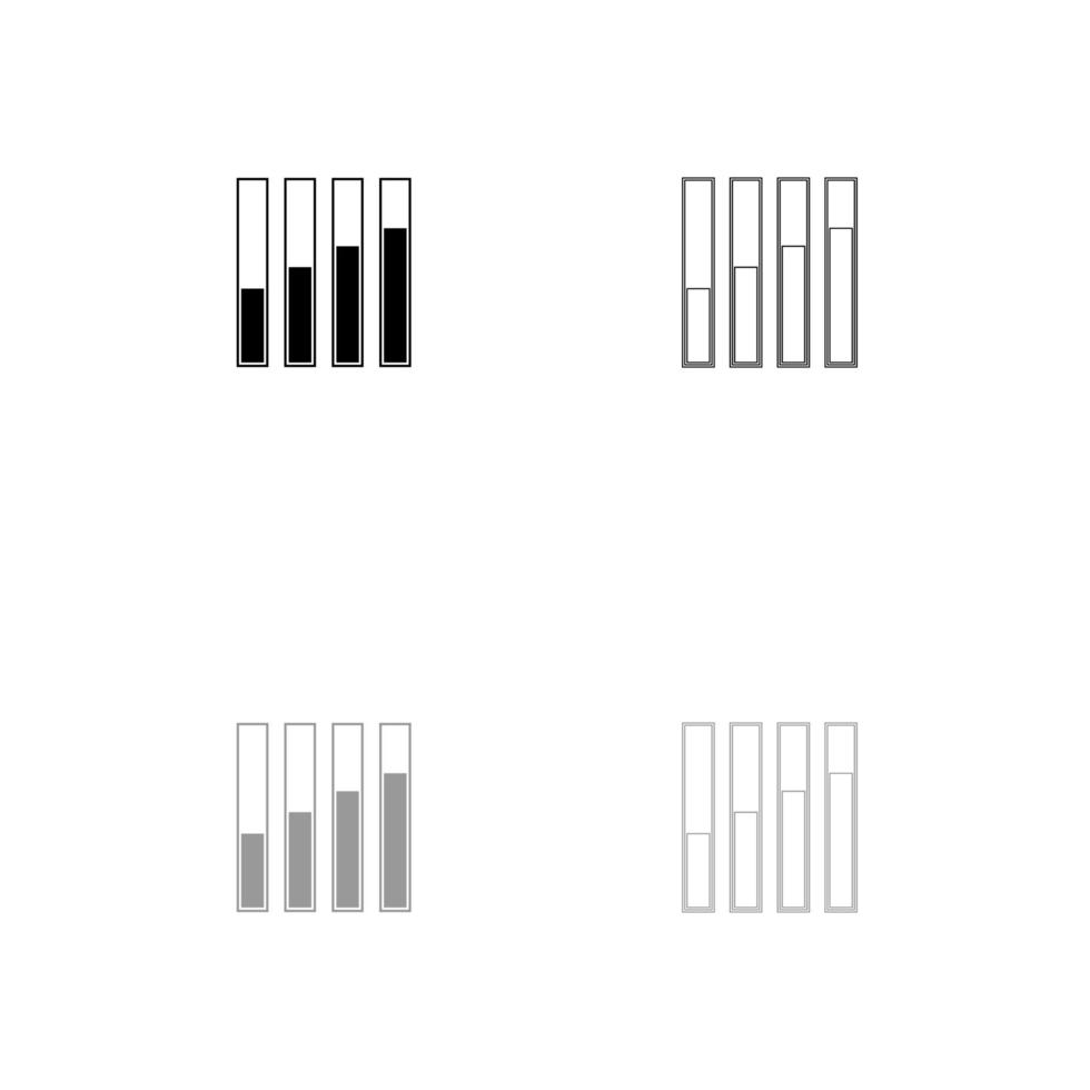 Diagram growth black and grey set icon . vector