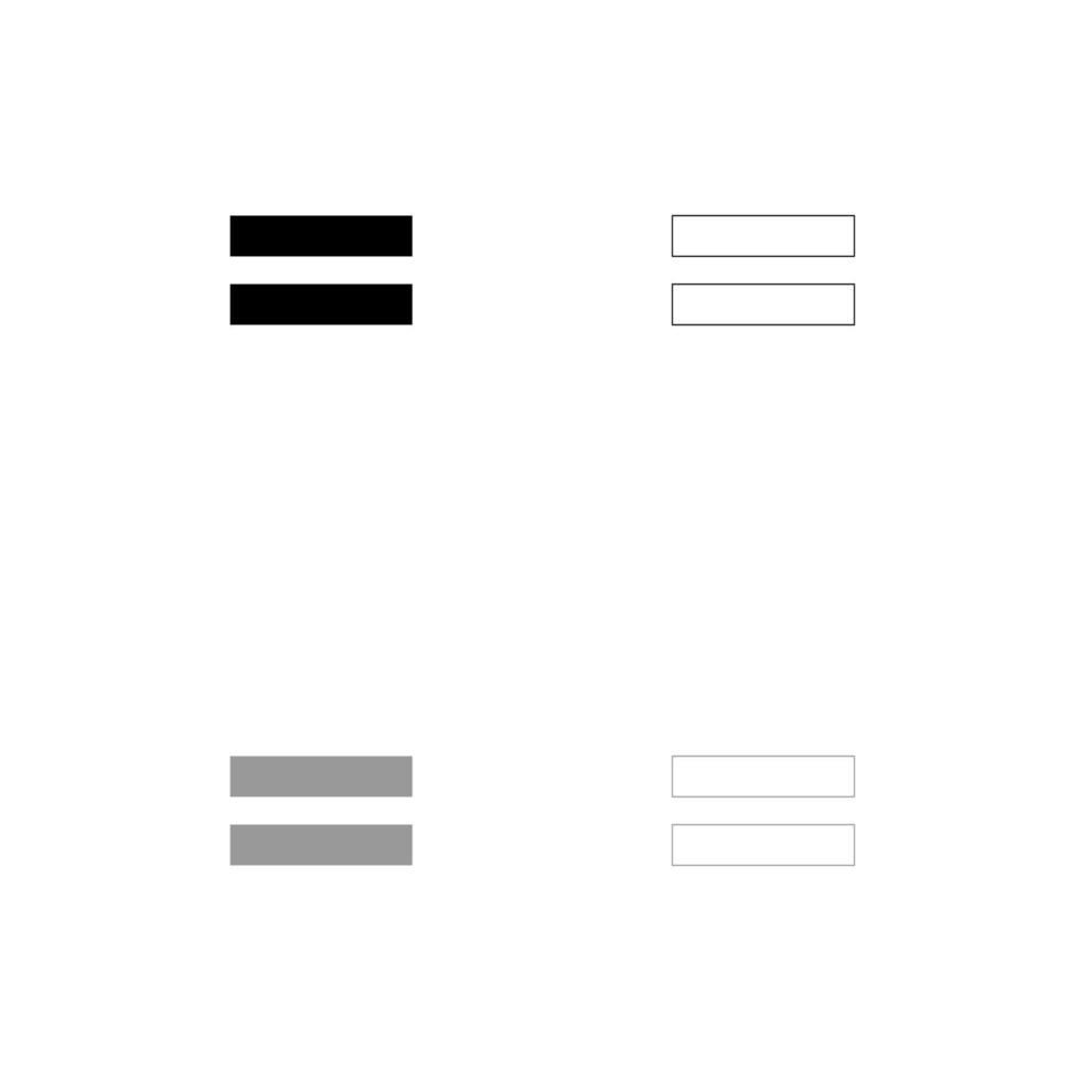 Sign equally black and grey set icon . vector