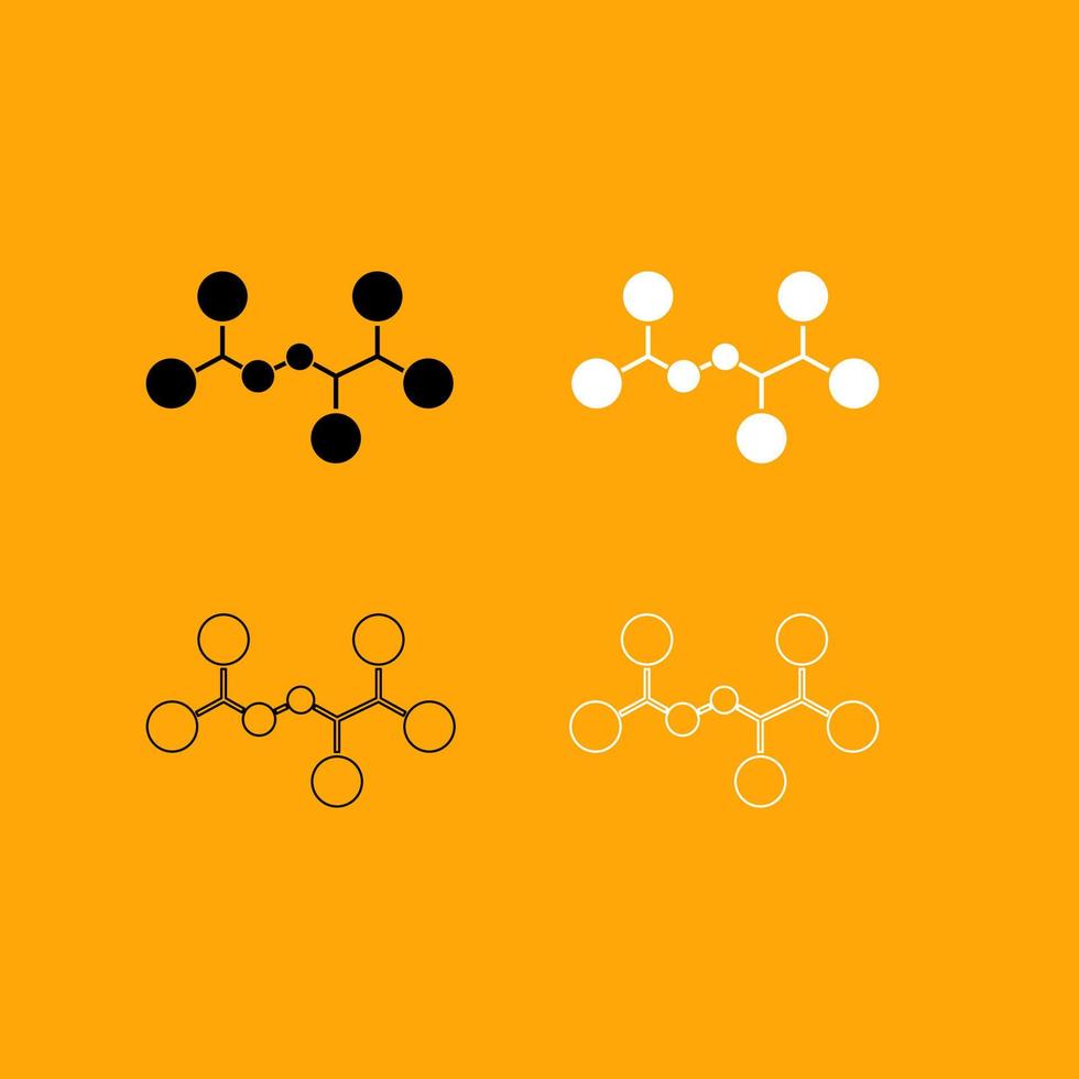 Molecule set black and white icon . vector