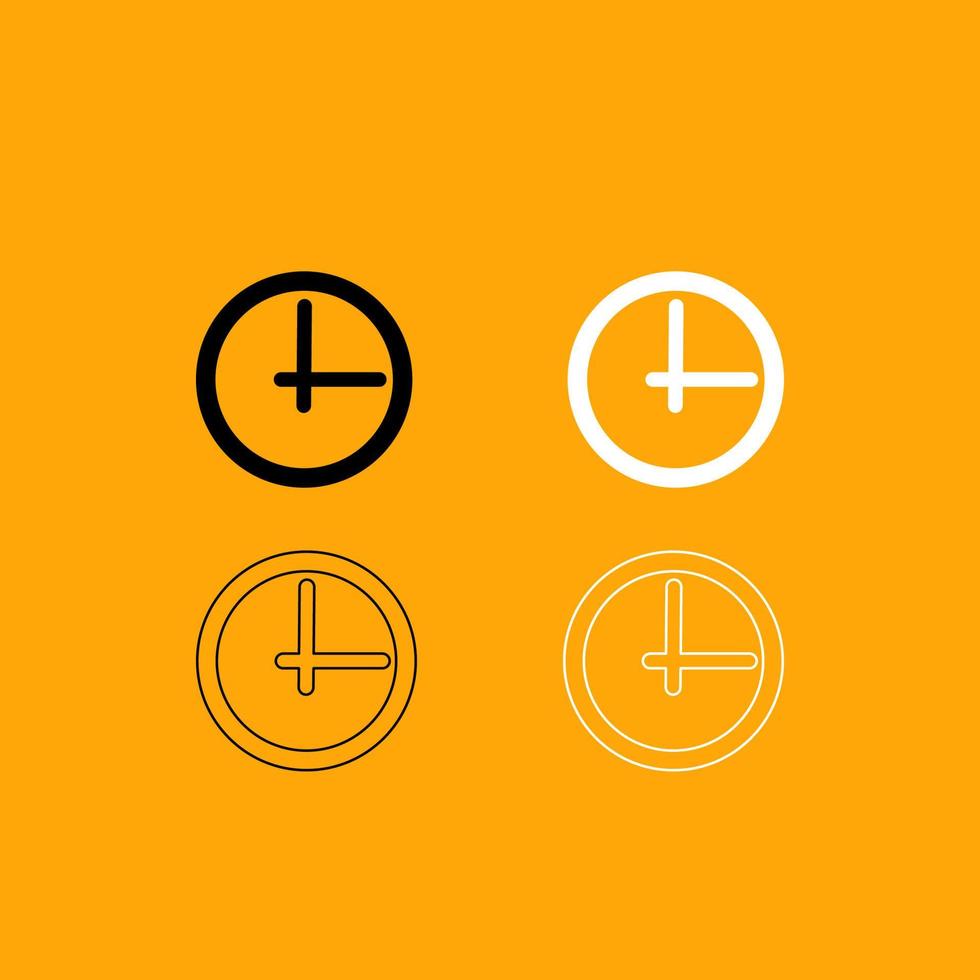 Clock black and white set icon. vector