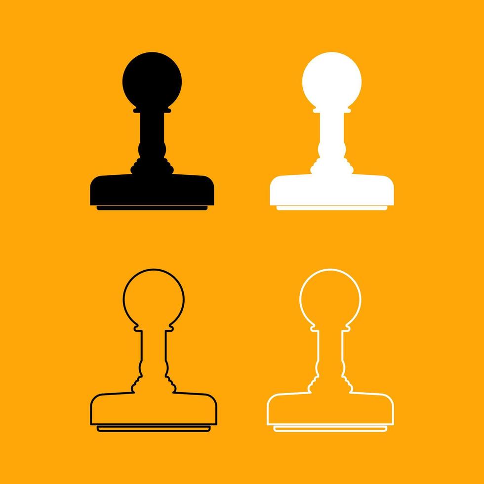 Rubber stamps black and white set icon. 6973157 Vector Art at Vecteezy