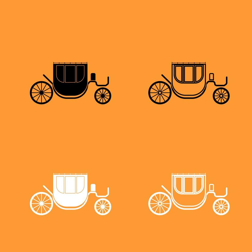 Carriage black and white set icon . vector