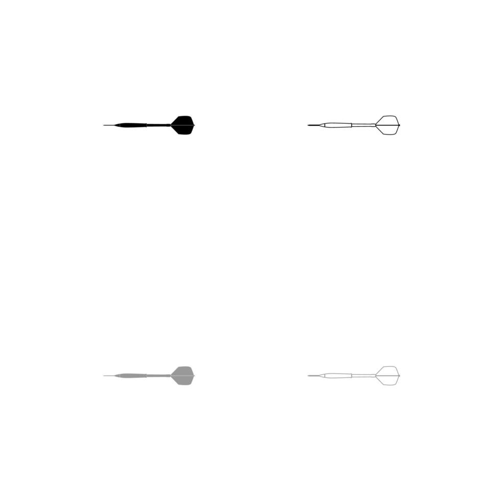 flecha de dardo icono de conjunto negro y gris. vector
