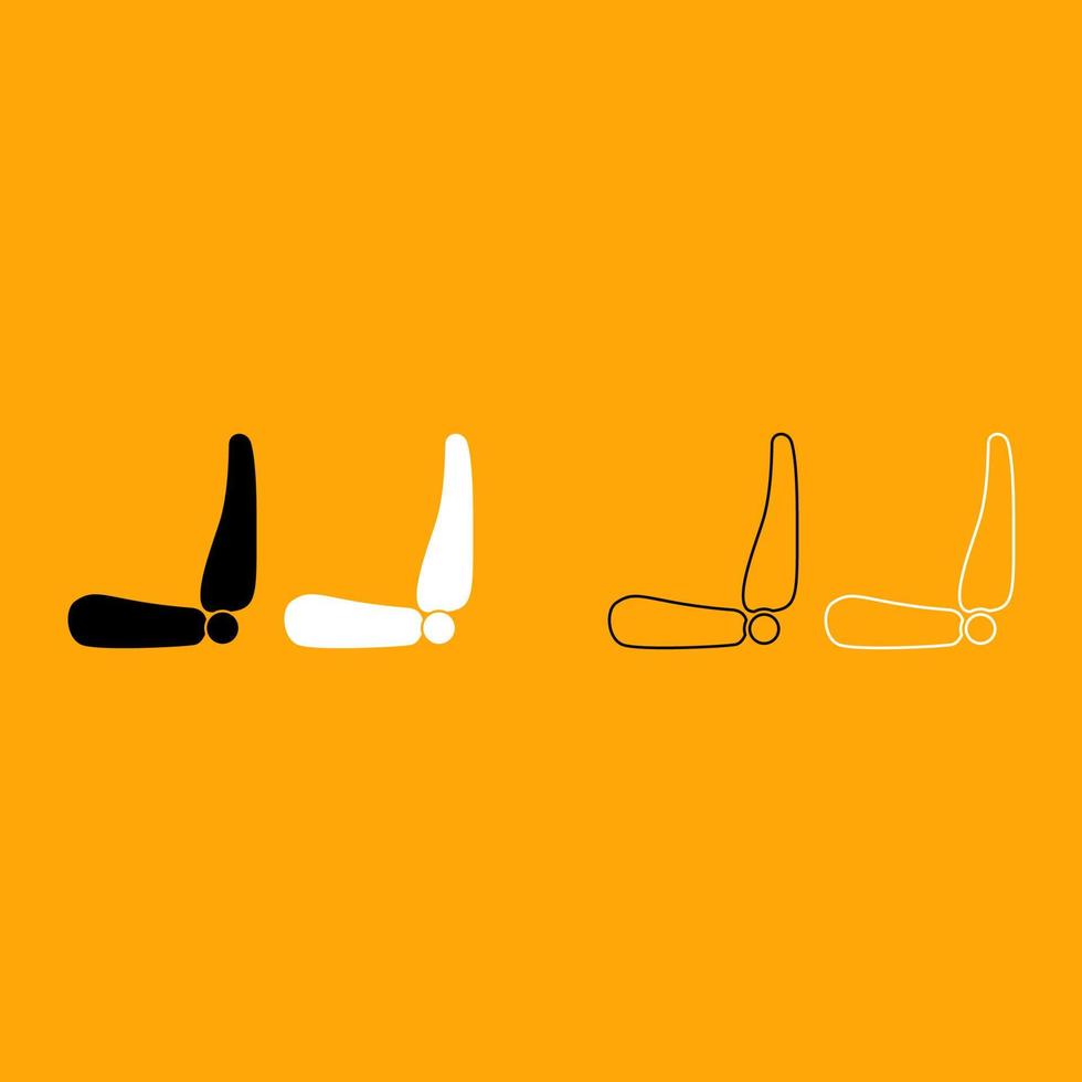 Car seat black and white set icon. vector