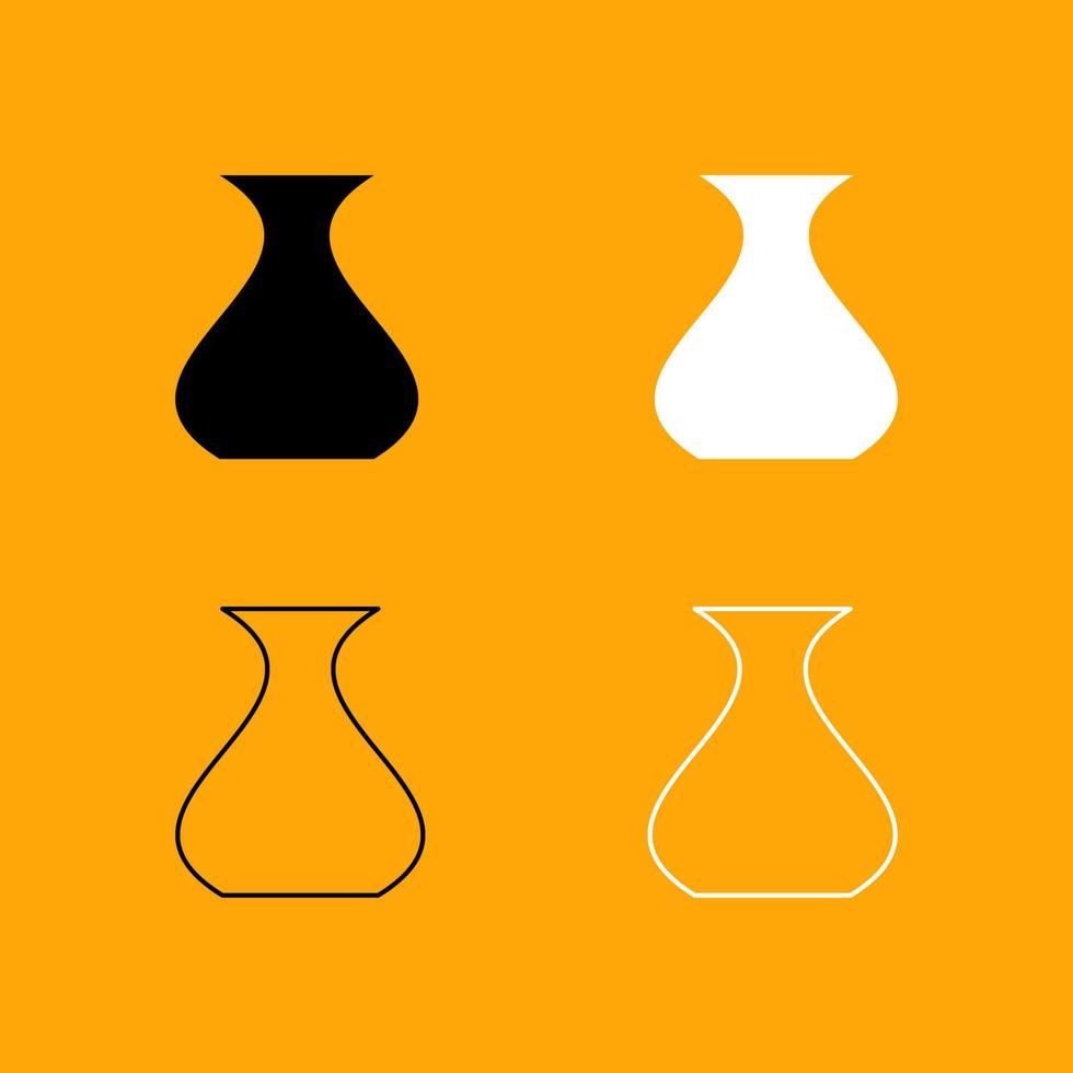 Vase black and white set icon. vector