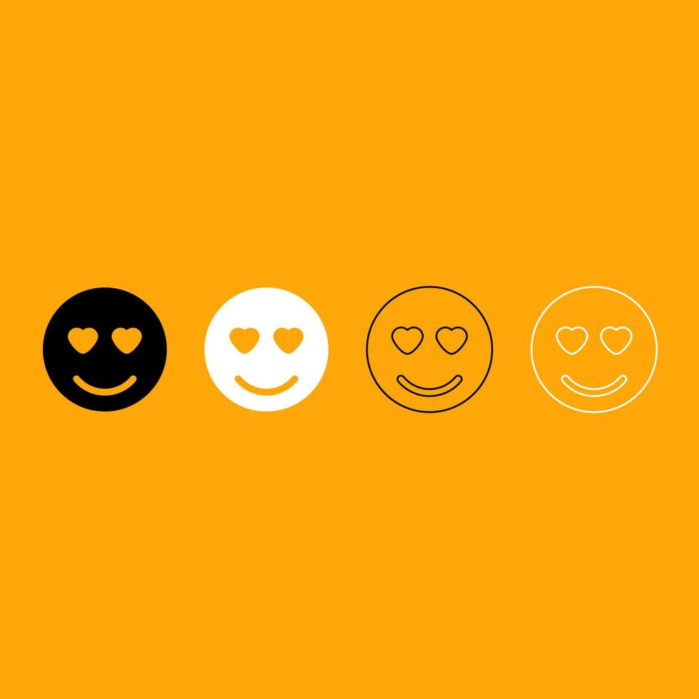 Smile black and white set icon. vector