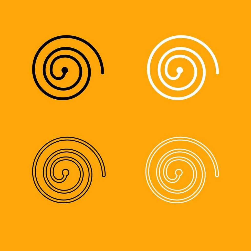 Spiral black and white set icon. vector
