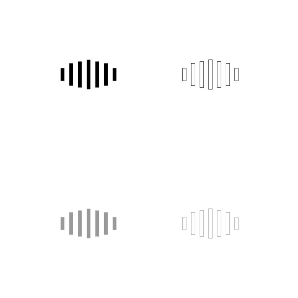 Digital signal black and grey set icon . vector