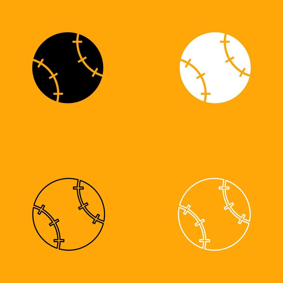 icono de juego de pelota de béisbol en blanco y negro. vector