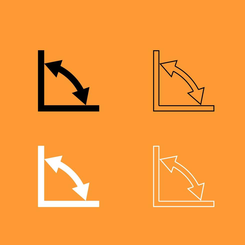 geometría matemática signos símbolos conjunto de iconos en blanco y negro. vector