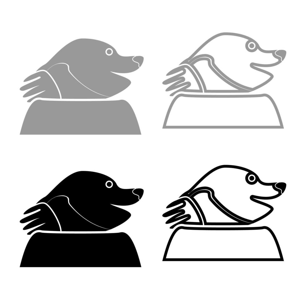 Mole icon for garden craftset grey black color Illustration vector