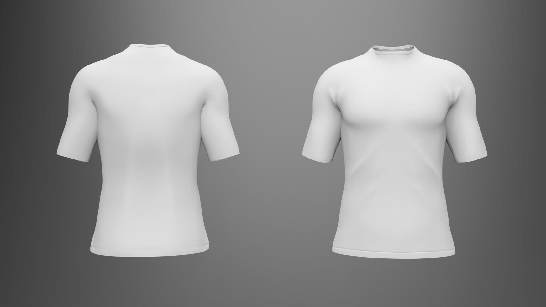 conjunto de maquetas de camisa. plantilla de camiseta para marca, representación 3d foto