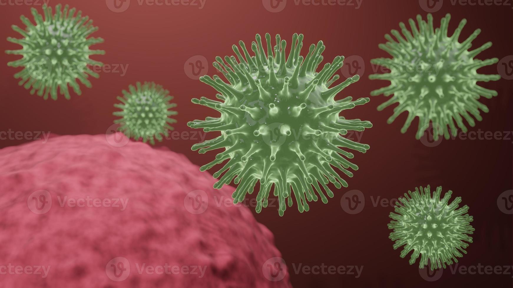 virus patógenos que causan infección en el organismo huésped , brote de enfermedad viral , para recursos de fondo o gráficos , presentación 3d foto