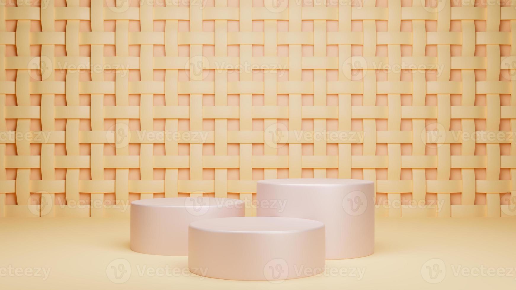 3D Render of softcolor  Podium. Minimal Studio with Round Pedestal and Copy Space. , Product Presentation. photo