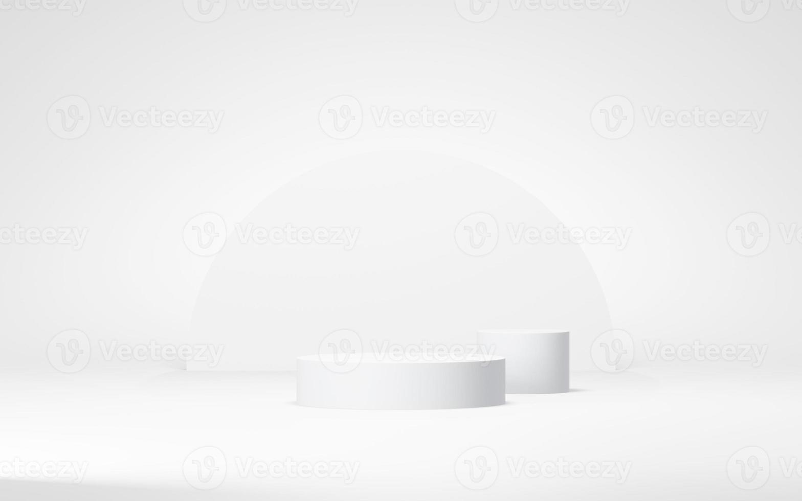 Podium abstract background. Geometric shape.white colors scene. Minimal 3d rendering. Scene with geometrical background. 3d render photo