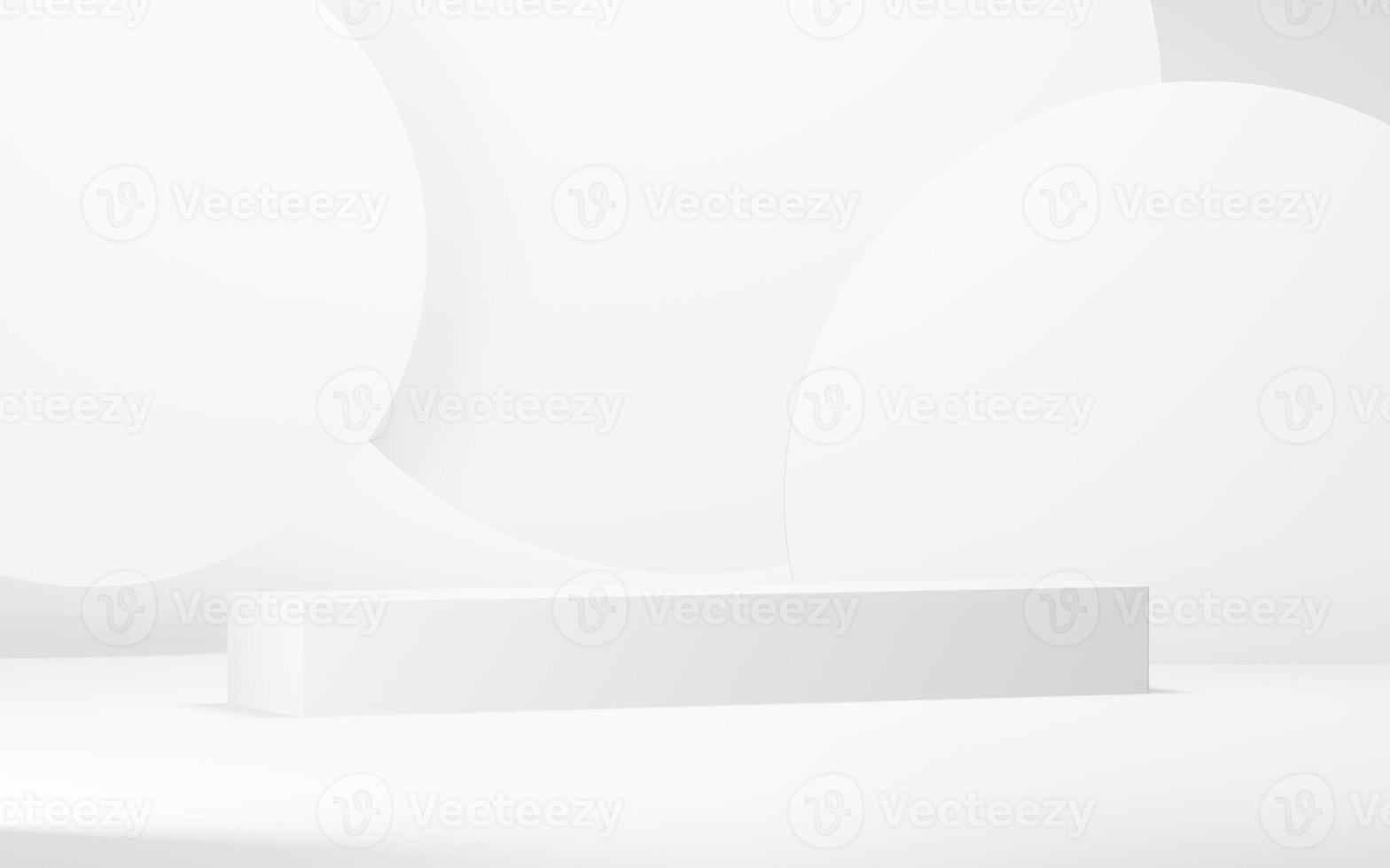 Podium abstract background. Geometric shape.white colors scene. Minimal 3d rendering. Scene with geometrical background. 3d render photo