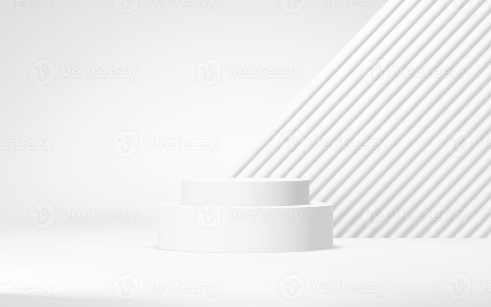Podium abstract background. Geometric shape.white colors scene. Minimal 3d rendering. Scene with geometrical background. 3d render photo