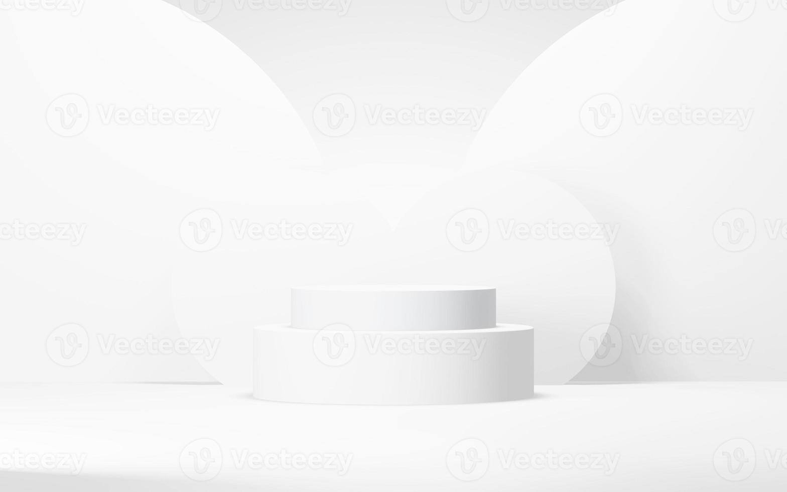 Podium abstract background. Geometric shape.white colors scene. Minimal 3d rendering. Scene with geometrical background. 3d render photo