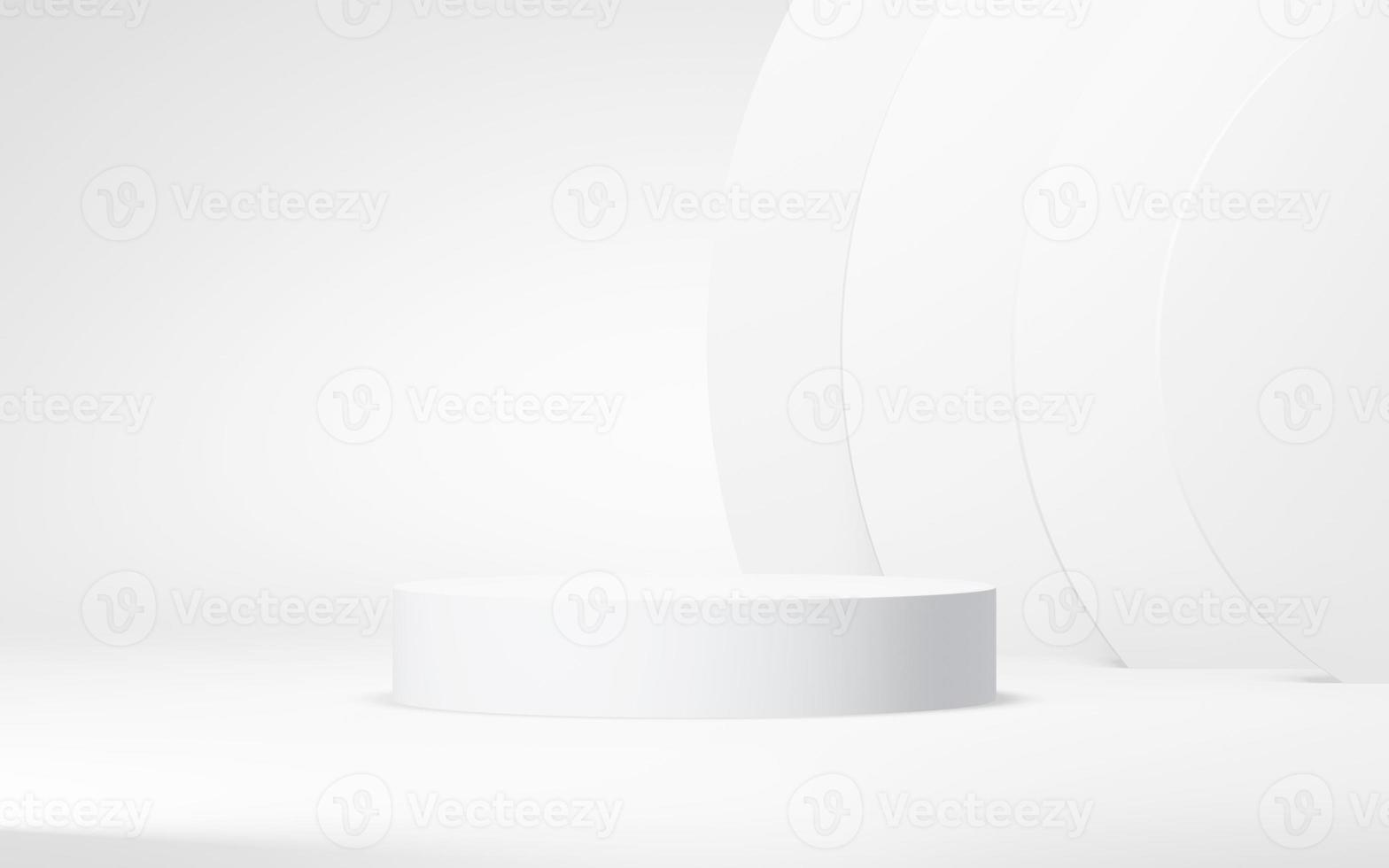 Podium abstract background. Geometric shape.white colors scene. Minimal 3d rendering. Scene with geometrical background. 3d render photo