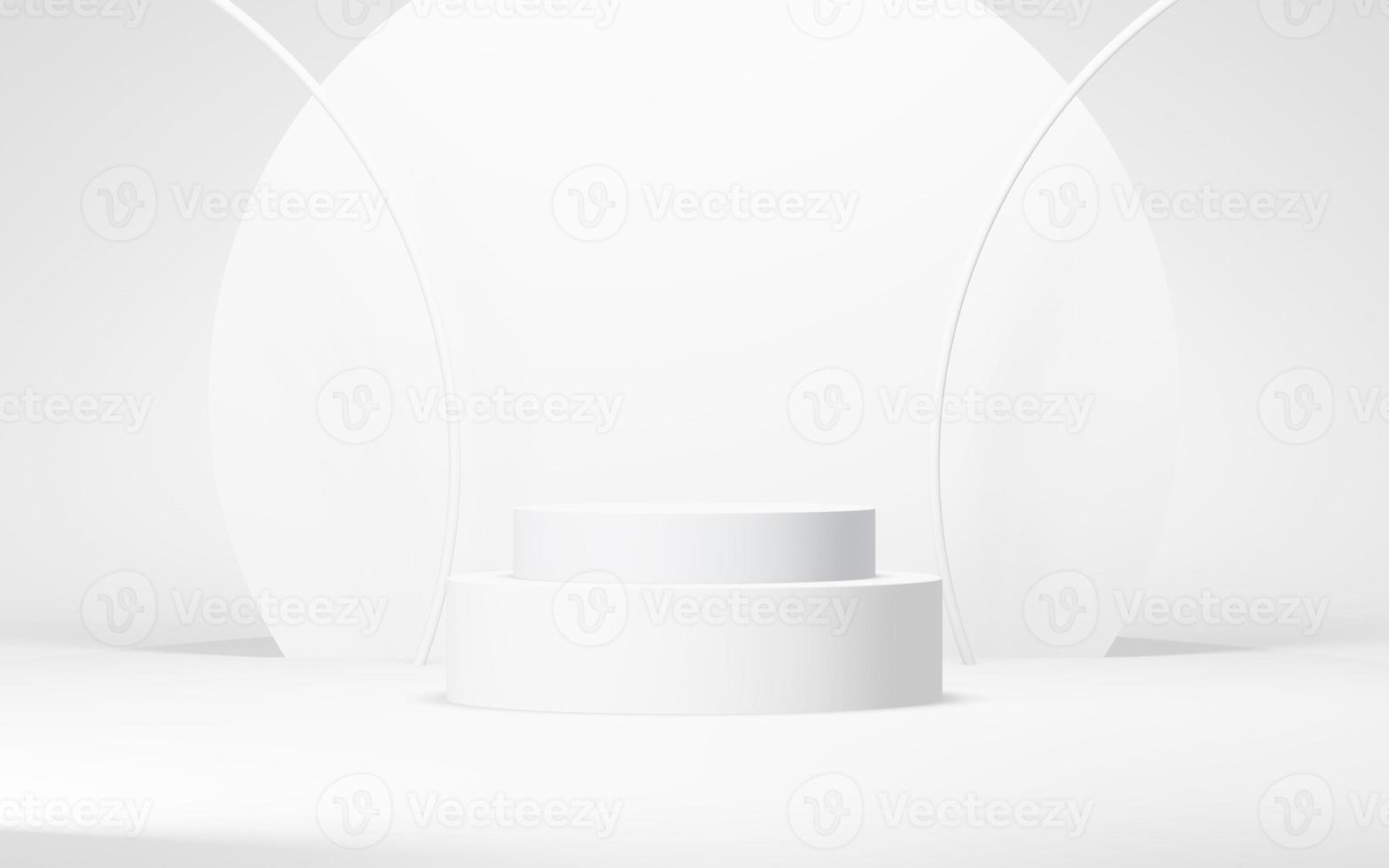 Podium abstract background. Geometric shape.white colors scene. Minimal 3d rendering. Scene with geometrical background. 3d render photo