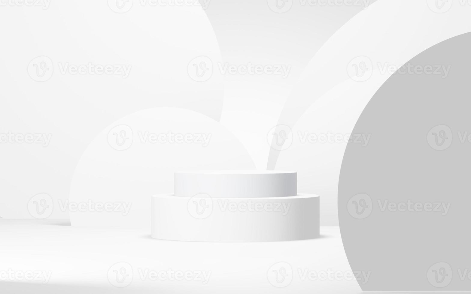Podium abstract background. Geometric shape.white colors scene. Minimal 3d rendering. Scene with geometrical background. 3d render photo