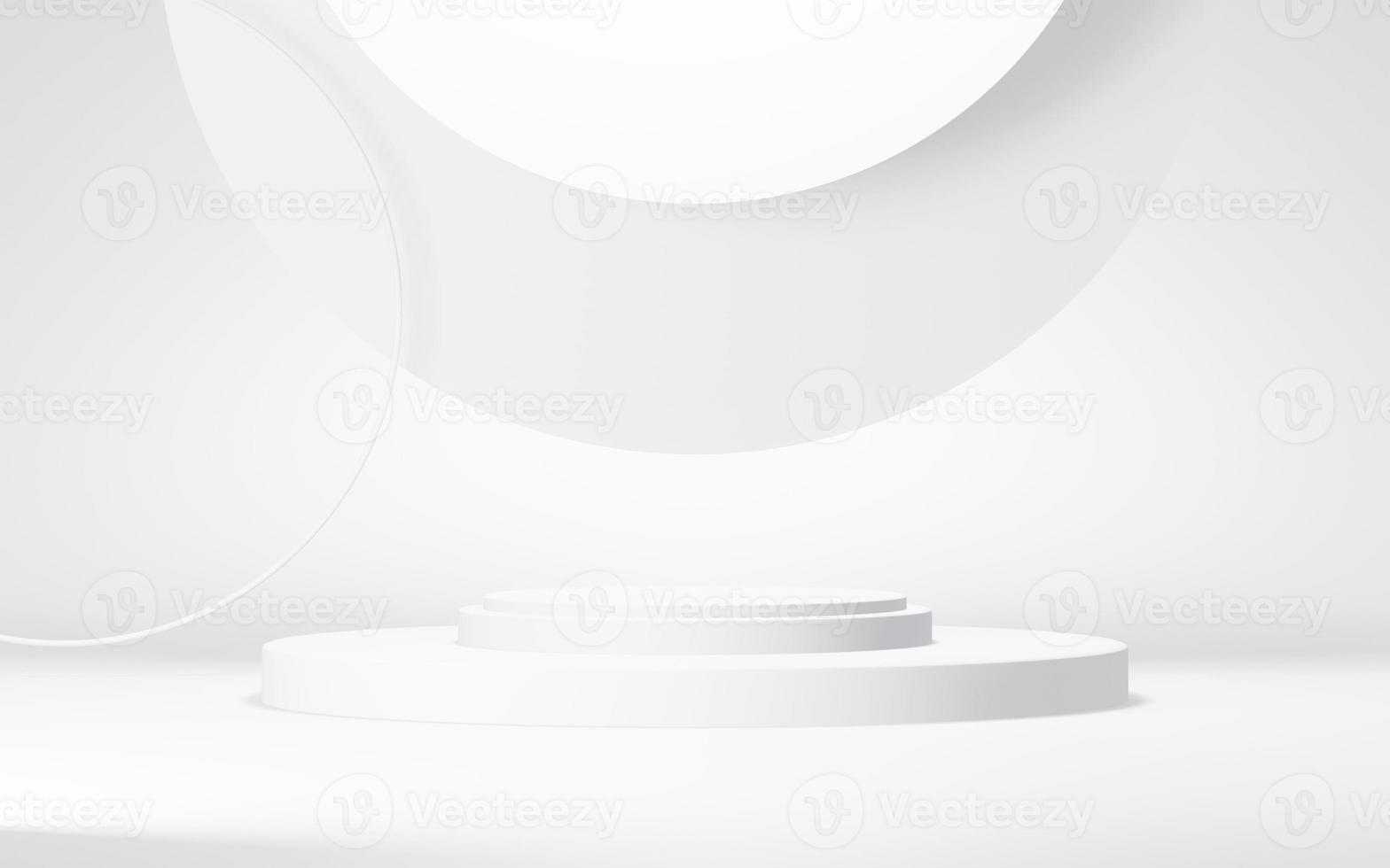 Podium abstract background. Geometric shape.white colors scene. Minimal 3d rendering. Scene with geometrical background. 3d render photo