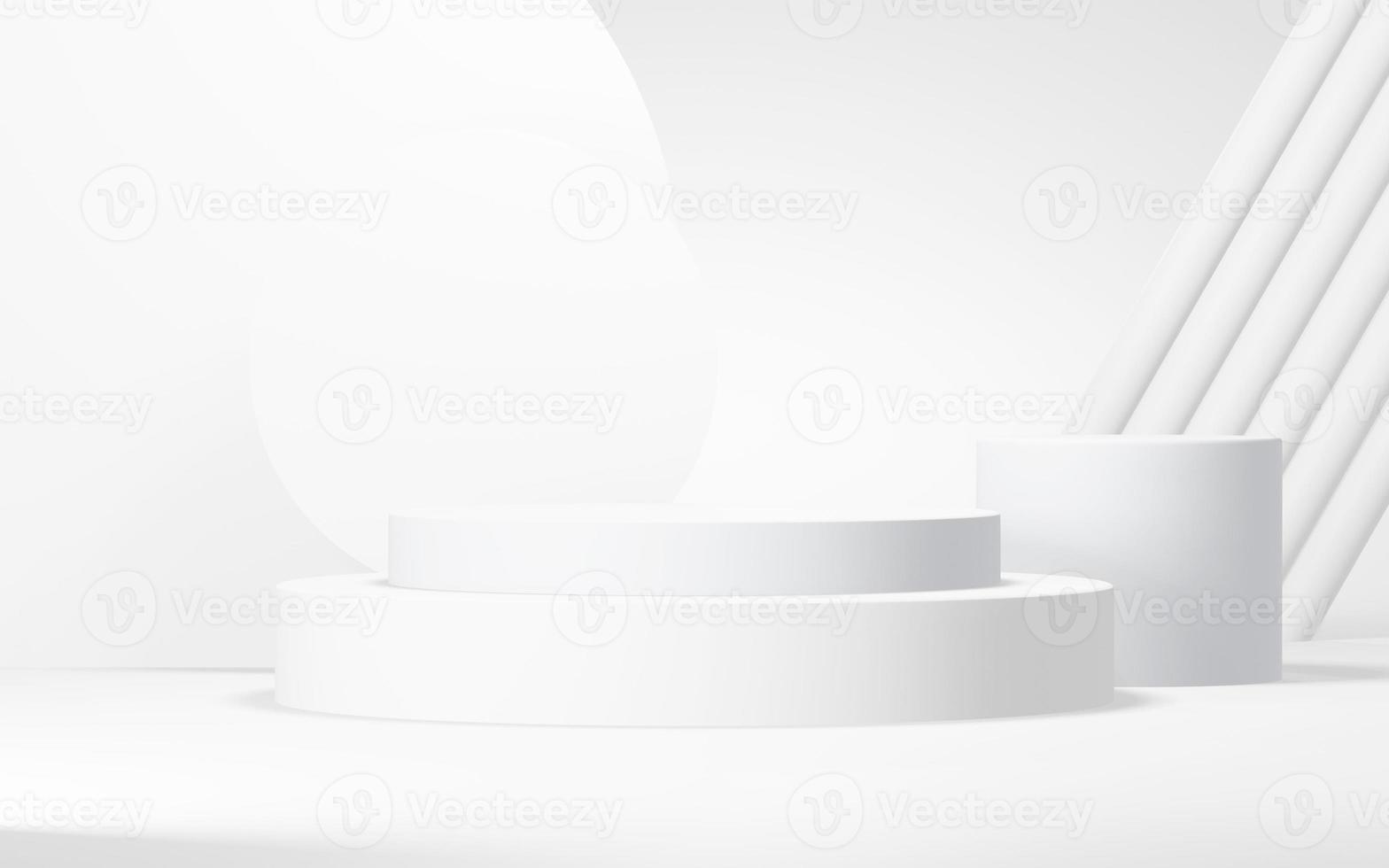 Podium abstract background. Geometric shape.white colors scene. Minimal 3d rendering. Scene with geometrical background. 3d render photo